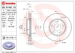 BREMBO Bremsesæt, skivebremser ijzjsgfoy9 foraksel indvendig ventileret 276mm 26mm for CHRYSLER BAIC WEIWANG PEUGEOT CITROËN MITSUBISHI JEEP LANCIA DO