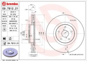 BREMBO Bremsesæt, skivebremser ijzjsgfr14 foraksel indvendig ventileret 326mm 30mm for SAAB SUBARU