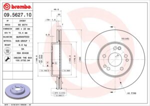 BREMBO Bremsesæt, skivebremser ik3ebylrc1 foraksel indvendig ventileret 295mm 22mm for MERCEDES-BENZ