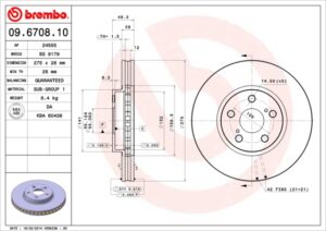 BREMBO Bremsesæt, skivebremser sg000008le foraksel indvendig ventileret 275mm 28mm for TOYOTA LEXUS NISSAN