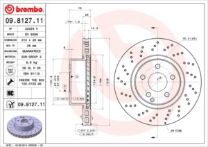 BREMBO Bremsesæt, skivebremser sg00000ck3 foraksel perforeret/ventileret 312mm 28mm for MERCEDES-BENZ