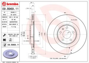 BREMBO Bremsesæt, skivebremser sg00000clq bagaksel indvendig ventileret 330mm 22mm for PORSCHE AUDI VW SEAT SKODA AUDI (FAW)