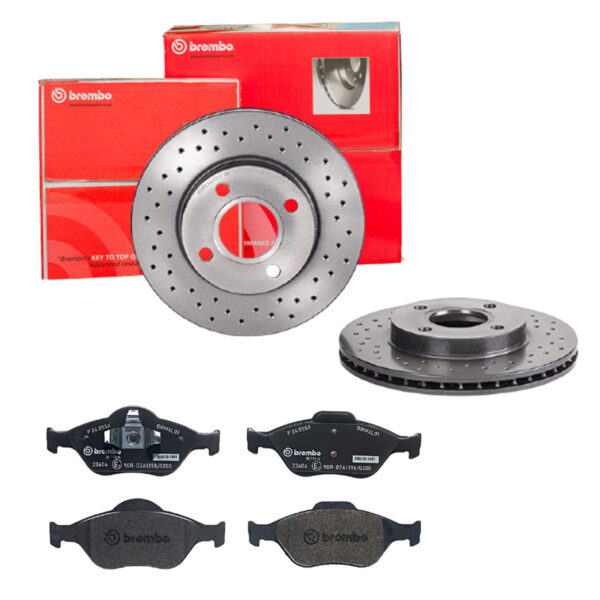 BREMBO Bremsesæt, skivebremser sk8k0ezlj3 foraksel perforeret/ventileret 258mm 22mm for FORD MAZDA