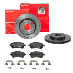 BREMBO Bremsesæt, skivebremser sk8k0f08x3 foraksel perforeret/ventileret 258mm 23mm for FORD SUZUKI TOYOTA MAZDA DAIHATSU FORD ASIA & OCEANIA
