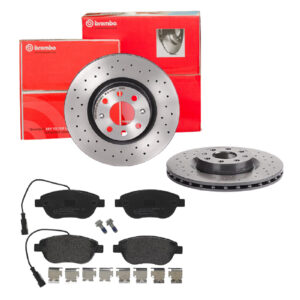 BREMBO Bremsesæt, skivebremser sk8k0f0c55 foraksel perforeret/ventileret 284mm 22mm for OPEL ABARTH FIAT VAUXHALL