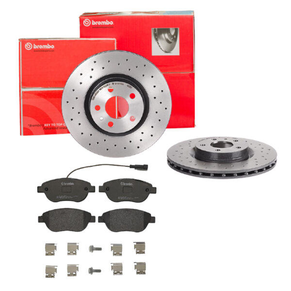 BREMBO Bremsesæt, skivebremser sk8k0f0e69 foraksel perforeret/ventileret 284mm 22mm for PEUGEOT OPEL FIAT ALFA ROMEO LANCIA GENERAL MOTORS VAUXHALL