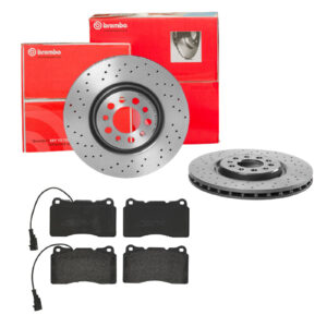 BREMBO Bremsesæt, skivebremser sk8k0f12q9 foraksel perforeret/ventileret 330mm 28mm for ALFA ROMEO LANCIA VOLVO FIAT RENAULT JEEP (GAC FCA)