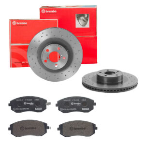 BREMBO Bremsesæt, skivebremser sk8k0f33y5 foraksel perforeret/ventileret 293mm 24mm for SAAB SUBARU TOYOTA