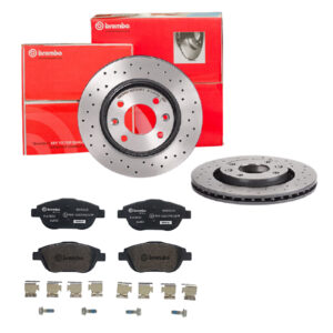 BREMBO Bremsesæt, skivebremser sk8k0f49h2 foraksel perforeret/ventileret 266mm 22mm for PEUGEOT CITROËN DS OPEL VAUXHALL FENGSHEN CITROËN (DF-PSA)