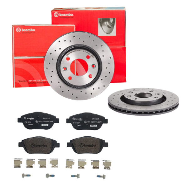 BREMBO Bremsesæt, skivebremser sk8k0f49h2 foraksel perforeret/ventileret 266mm 22mm for PEUGEOT CITROËN DS OPEL VAUXHALL FENGSHEN CITROËN (DF-PSA)