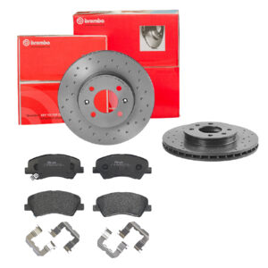 BREMBO Bremsesæt, skivebremser sk8k0f6pt5 foraksel perforeret/ventileret 256mm 22mm for GEELY HYUNDAI (BEIJING) KIA (DYK) HYUNDAI KIA EMGRAND