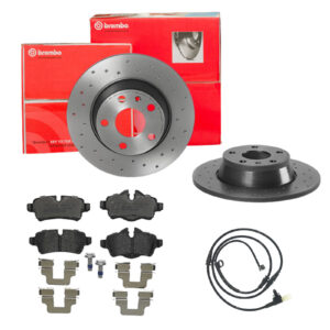 BREMBO Bremsesæt, skivebremser sk8k0f9rz1 bagaksel perforeret 259mm 10mm for MINI
