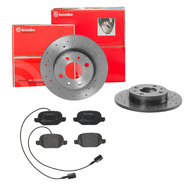 BREMBO Bremsesæt, skivebremser sk8k0f9vh9 bagaksel perforeret 240mm 11mm for FORD FIAT ABARTH ALFA ROMEO KIA