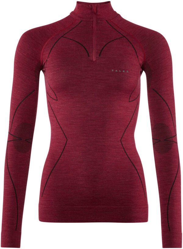 Falke Wt Zip Shirt Regular Baselayer Dame Rød