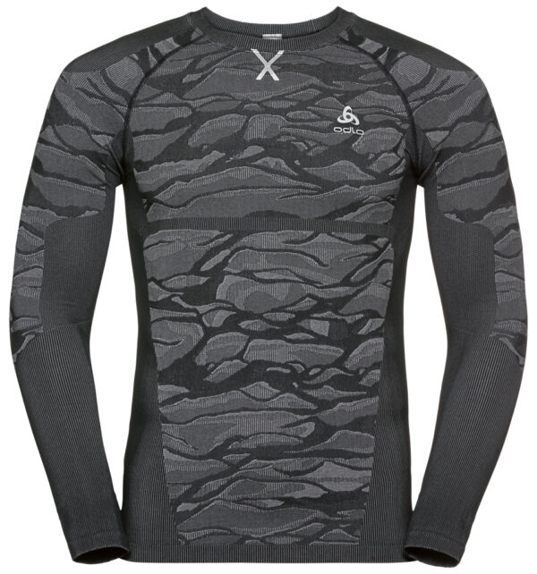 Odlo Performance Men's Syntetisk Baselayer Top Crew - Grå meleret-X Large