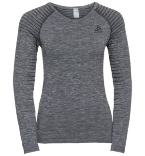 Odlo Women's Syntetisk L/S Baselayer TOP Crew - Grå-Large