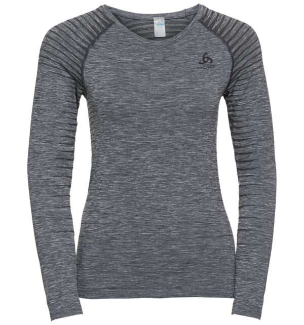 Odlo Women's Syntetisk L/S Baselayer TOP Crew - Grå-Large