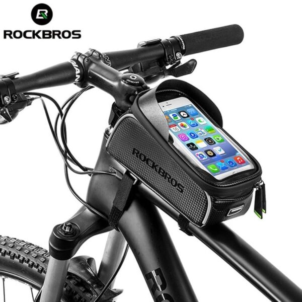 ROCKBROS Vandtæt mobilholder med opbevaring til stel