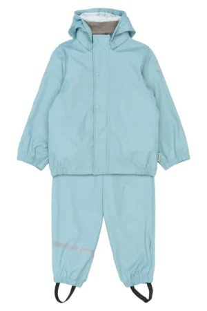 Regntøj PU m. Seler - Stone Blue - 104