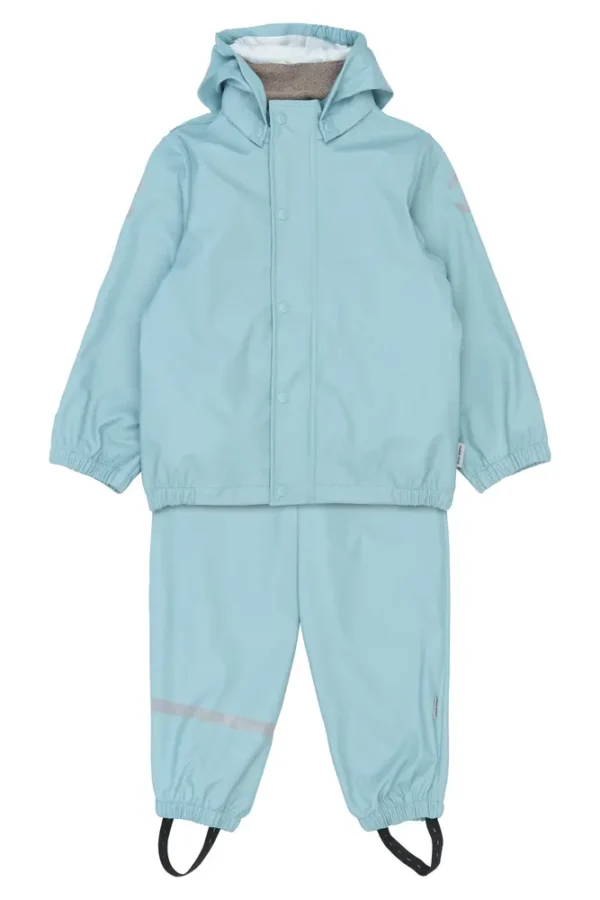 Regntøj PU m. Seler - Stone Blue - 104
