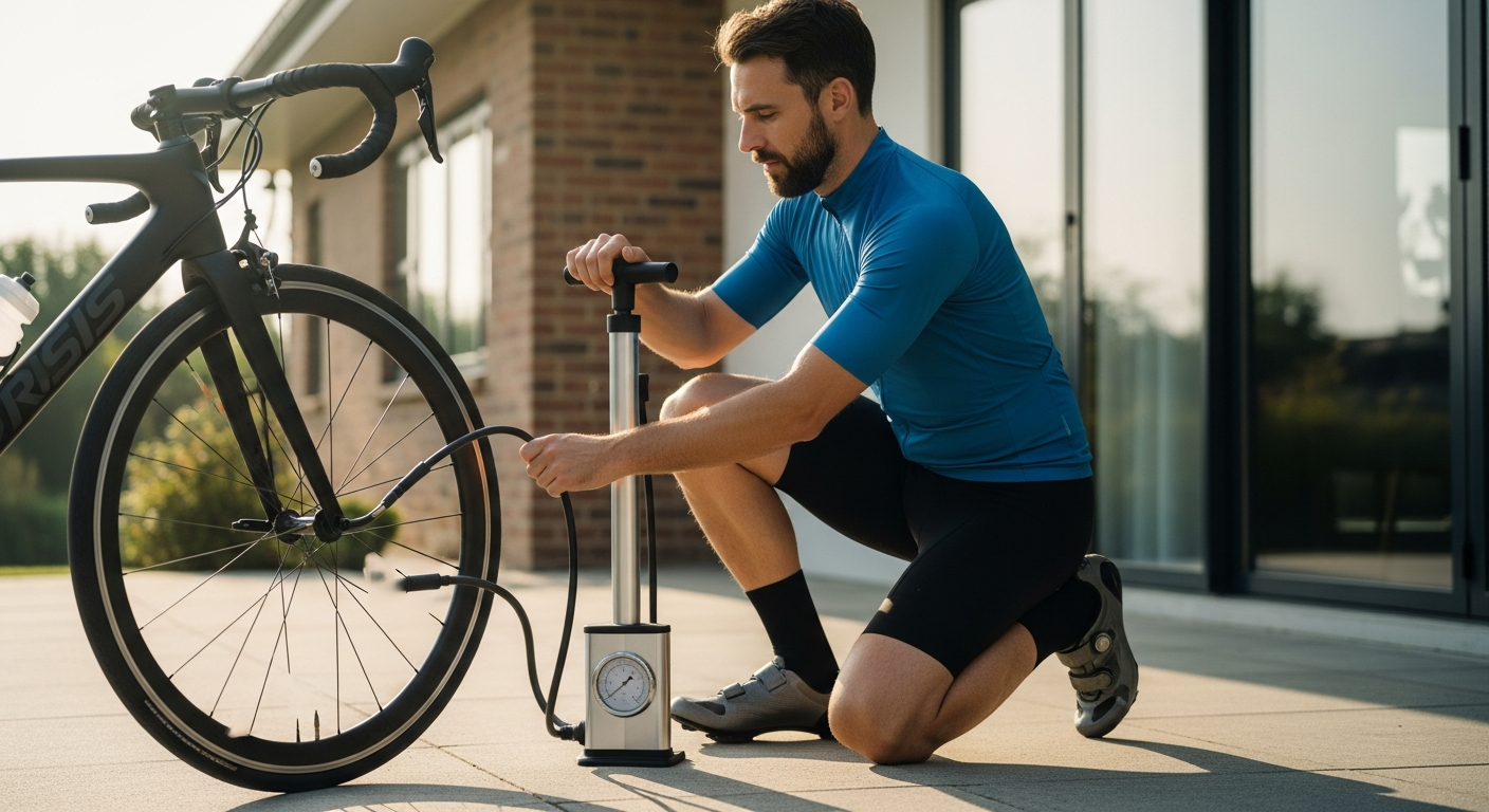 cykelpumpe med manometer