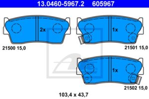 ATE Bremsesæt, skivebremser 142022560 foraksel fuld 290mm 10mm for SUZUKI