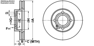 ATE Bremsesæt, skivebremser ijf1414w78 foraksel ventileret 239mm 20mm for VAG SEAT