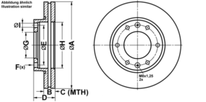 ATE Bremsesæt, skivebremser ijf14174b0 foraksel ventileret 300mm 30mm for KIA HYUNDAI