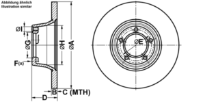 ATE Bremsesæt, skivebremser ijf1417z48 foraksel fuld 270mm 14mm for FORD