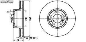 ATE Bremsesæt, skivebremser ijf1419x33 foraksel ventileret 324mm 30mm for BMW