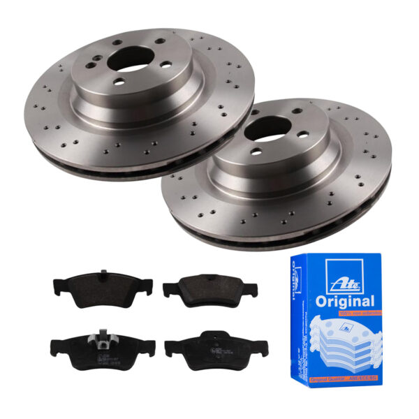 ATE Bremsesæt, skivebremser ijf141emq3 bagaksel perforeret/ventileret 330mm 26mm for MERCEDES-BENZ MAYBACH