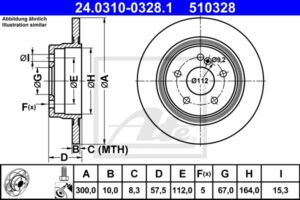 ATE Bremsesæt, skivebremser sg00000d6p bagaksel fuld 295mm 10mm for MERCEDES-BENZ