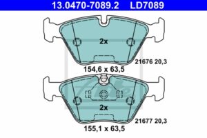 ATE Bremsesæt, skivebremser sg00000d7q bagaksel ventileret 296mm 22mm for BMW