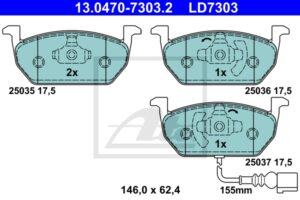 ATE Bremsesæt, skivebremser sg00000d9i foraksel fuld 272mm 9mm for SEAT VAG SKODA