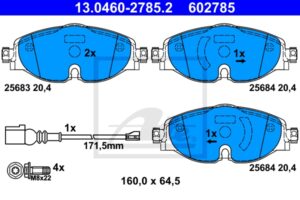 ATE Bremsesæt, skivebremser sg00000d9t foraksel fuld 272mm 9mm for VAG SKODA SEAT
