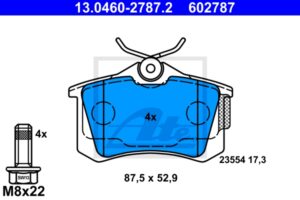ATE Bremsesæt, skivebremser sg00000dct bagaksel ventileret 288mm 25mm for SEAT SKODA VAG