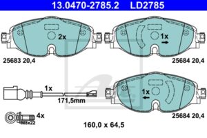 ATE Bremsesæt, skivebremser sg00000dfe foraksel ventileret 272mm 9mm for SKODA VAG SEAT