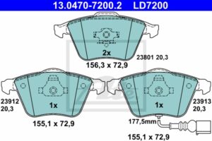 ATE Bremsesæt, skivebremser sg00000dli foraksel fuld 253mm 10mm for PEUGEOT CITROËN VAG SKODA SEAT