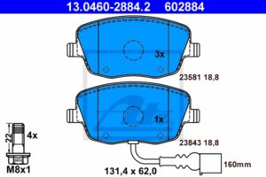 ATE Bremsesæt, skivebremser sg00000dmi bagaksel fuld 230mm 9mm for VAG SEAT SKODA