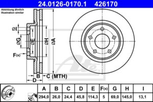 ATE Bremsesæt, skivebremser sg00000dop foraksel fuld 294mm 10mm for PEUGEOT CITROËN CHRYSLER MITSUBISHI JEEP FIAT