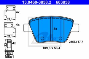 ATE Bremsesæt, skivebremser sg00000dpd bagaksel ventileret 288mm 25mm for SKODA SEAT VAG