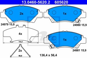 ATE Bremsesæt, skivebremser sg00000dub bagaksel fuld 262mm 21mm for HONDA ROVER