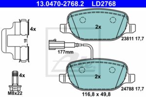 ATE Bremsesæt, skivebremser sg00000dvc bagaksel fuld 330mm 12mm for FIAT JEEP