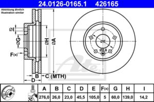 ATE Bremsesæt, skivebremser sg00000dvd bagaksel fuld 268mm 12mm for OPEL VAUXHALL CHEVROLET