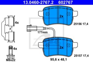 ATE Bremsesæt, skivebremser sg00000dw4 foraksel fuld 264mm 10mm for FIAT