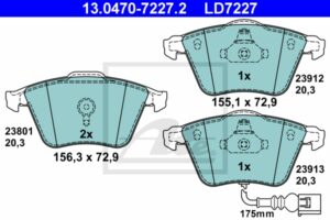 ATE Bremsesæt, skivebremser sg00000dya bagaksel fuld 253mm 10mm for PEUGEOT CITROËN SKODA VAG SEAT