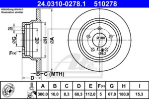 ATE Bremsesæt, skivebremser sg00000dyl bagaksel fuld 295mm 10mm for MERCEDES-BENZ