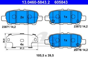 ATE Bremsesæt, skivebremser sg00000e20 bagaksel ventileret 292mm 16mm for NISSAN INFINITI SUZUKI RENAULT