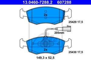 ATE Bremsesæt, skivebremser sg00000e2h bagaksel fuld 264mm 10mm for OPEL FIAT