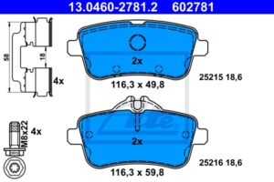 ATE Bremsesæt, skivebremser sizw2n7sy5 bagaksel fuld 325mm 14mm for MERCEDES-BENZ MAYBACH JEEP